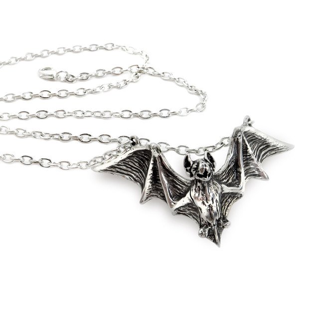 Pewter Vampire Bat Necklace