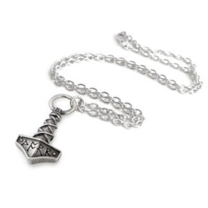 Thor's Hammer Amulet Necklace Pewter Pendant Necklace by Alchemy Gothic 1977