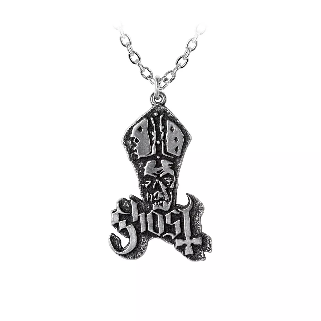 Ghost Necklace Pewter Ghoul Rock Jewelry