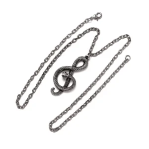 Serpent Snake Musical Staff Necklace NEW Alchemy Gothic 2023