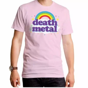 Death Metal T-Shirt Pink Rainbow Tee