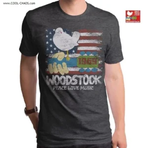 American Flag Woodstock T-Shirt / 1969 Music Festival Throwback Rock Tee