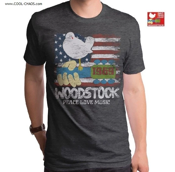American Flag Woodstock T-Shirt / 1969 Music Festival Throwback Rock Tee