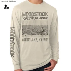Woodstock T-Shirt 1969 Music Fest Retro Rock Long Sleeve Tee