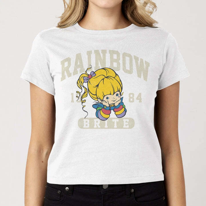 Rainbow Brite Retro Tee Cartoon 1984 T-Shirt Baby Crop Tee Size M
