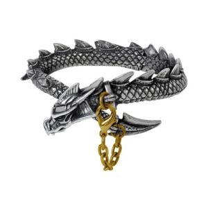 Ornate Pewter Dragon Bracelet by Alchemy Gothic 1977