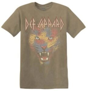 Def Leppard T-Shirt / Leopard Art Pigment Dye Rock Tee