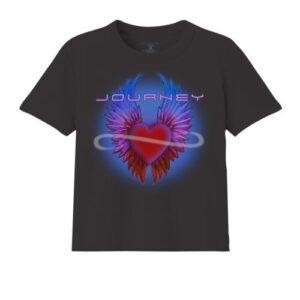 Journey T-Shirt Journey Infinity Winged Heart 70's Crop Tee