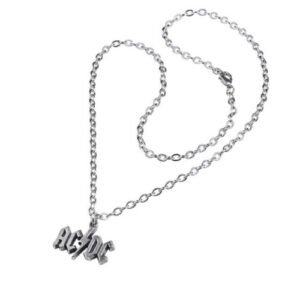 AC/DC Necklace METALWARE Pewter AC/DC LIGHTNING FLASH Pewter Pendant Necklace ROCK GEAR