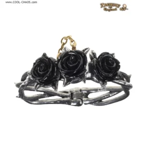 Pewter Black Rose Briar Bracelet  Size Medium / Large