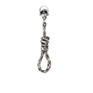 Skull Hangman's Noose Pewter Drop Earring