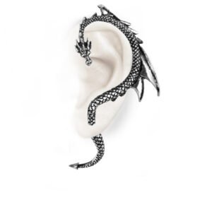 The Pewter Silver Dragon Earwrap Right Earring (single)