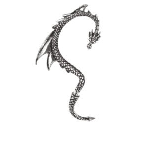 The Pewter Silver Dragon Earwrap Left Earring (single)