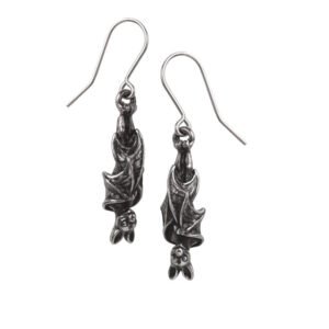 Hanging upside down Vampire Bats Drop Earrings