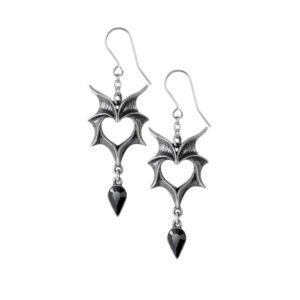 Love Vampire Bat Drop Crystal Earrings
