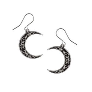 Celestial Crescent Moon Goddess Drop Earrings