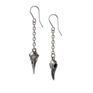 Raven Crow Skull Drop Earrings
