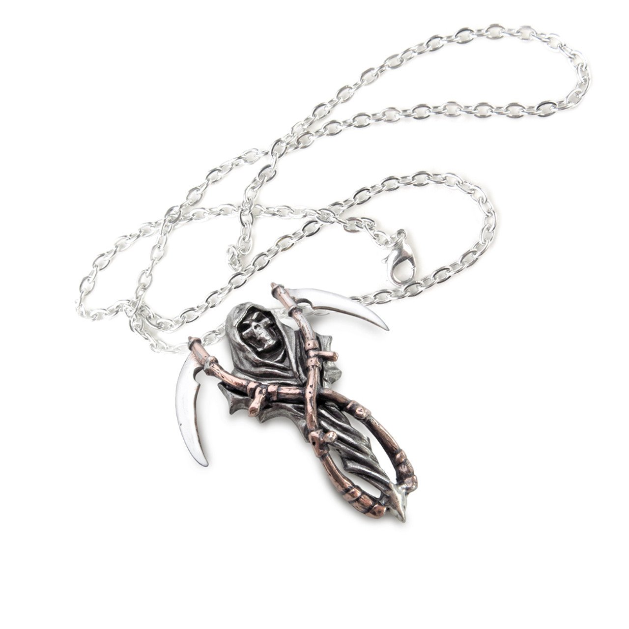 Wicked Grim Reaper Necklace The Reaper's Embrace Pewter Pendant Necklace