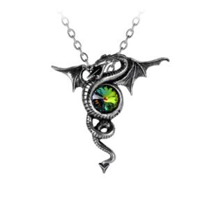 Magical Fractal Crystal Pewter Dragon Pewter Pendant Necklace Necklace