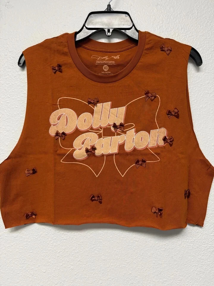 Dolly Crop Top Rock T-Shirt / Dolly Pardon Girly Flirty Ribbon Festival Tee