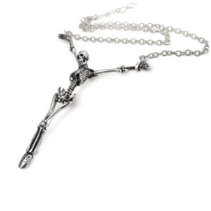 Unusual Alter Orbis Pewter Skeleton Necklace