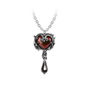 Petite Affair of the Heart Pewter Necklace drop crystal