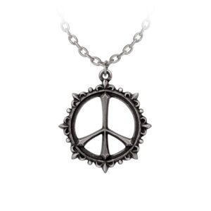Gothic Rock Peace Sign Necklace