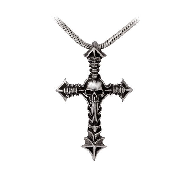 Heavy Metal Skull Cross Necklace