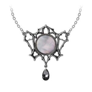 Ghost of Whitby Pewter Mother of Pearl Moon Necklace
