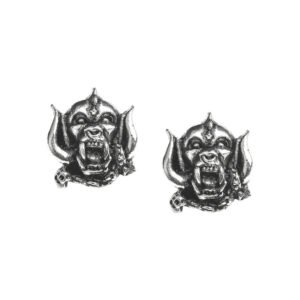 Pewter Motorhead Ear Studs Earrings