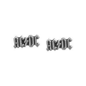 Pewter AC/DC Ear Studs Earrings