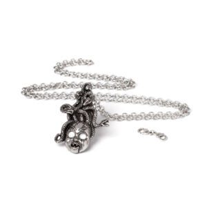 Pewter Medusa Vampire Doll Undoll Halloween Necklace