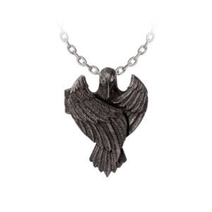 The Raven Pewter Black Raven Locket Necklace