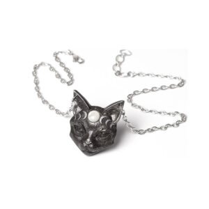 Mystic Moon Pewter Egyprian Cat Necklace