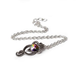 Light in the Dark Volcano Crystal Pewter Octopus Necklace