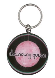 Dancing Queen Disco Ball Keychain Pride Metal KEYCHAIN Key Chain Ring DANCE
