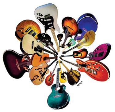Prism Circle of Electric Guitars Stickers Dubois Art