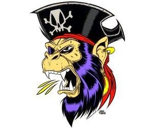 Pirate Captains Screaming Monkey Sticker