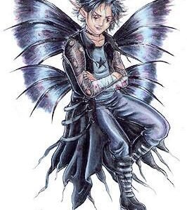 Goth Guy Black Fairy Sticker