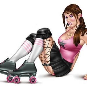 Sexy Roller Girl Derby Girl Pin-up Sticker
