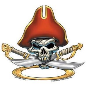 Pierced Pirate Skull Sticker