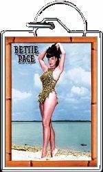 Retro Leopard Swim Suit Bettie Page Keychain