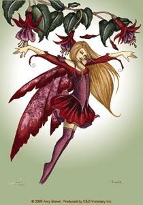 Fuchsia Fairy Sticker by Amy Brown