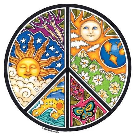 Night / Day Peace Sticker
