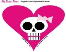 Pink Heart Skull Sticker