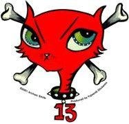 Hep Lucky 13 Cat Sticker