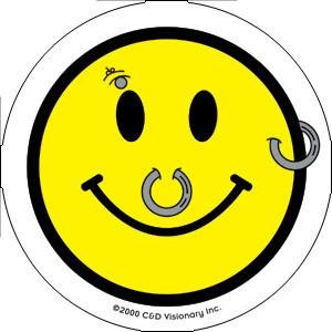 Pierced Smiley Face Mini Sticker