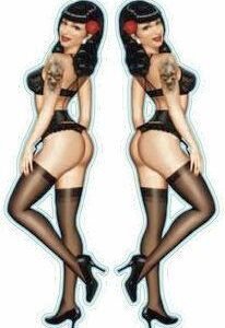 Sexy Bettie Page / Black Dahlia Pin-up Sticker
