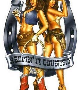 Flirty Cowgirls Sexy Pin-up Girl Sticker