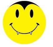 Vampire Smiley Face Mini Sticker